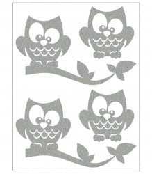 Reflexní nažehlovací motivy - sovičky